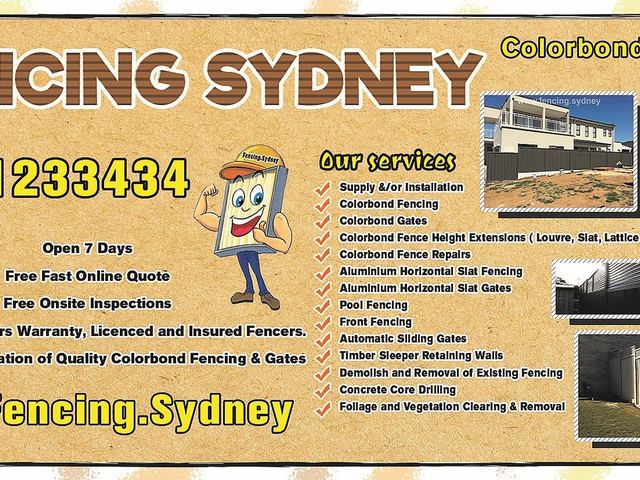 Fencing Sydney services all of Sydney