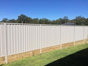 Colorbond fence with retaining wall